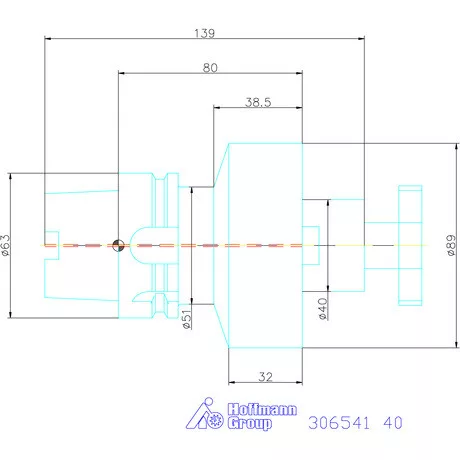 Garant Marófej befogó hűtőcsatorna furattal 40 mm
