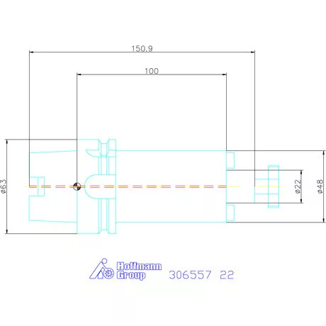 Holex Marófej befogó hűtőcsatorna furattal 22 mm