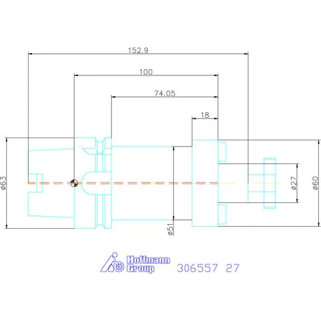 Holex Marófej befogó hűtőcsatorna furattal 27 mm