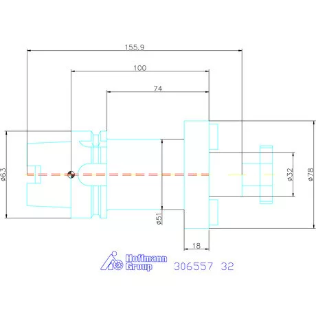Holex Marófej befogó hűtőcsatorna furattal 32 mm