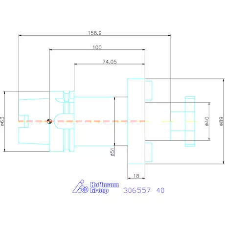 Holex Marófej befogó hűtőcsatorna furattal 40 mm