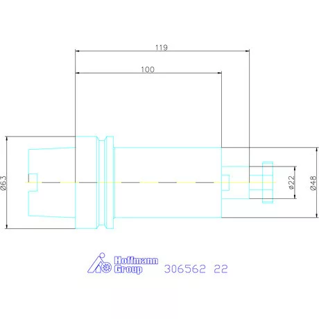 Garant Marófej befogó hűtőcsatorna furattal 22 mm