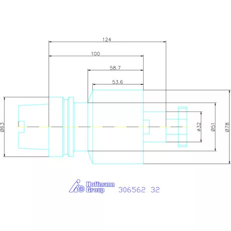 Garant Marófej befogó hűtőcsatorna furattal 32 mm