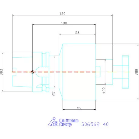 Garant Marófej befogó hűtőcsatorna furattal 40 mm