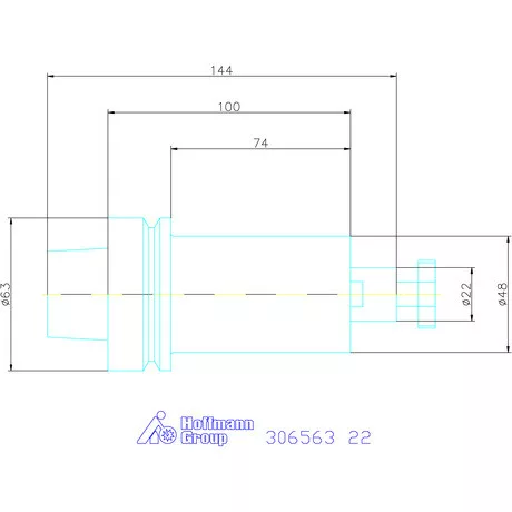Garant Marófej befogó hűtőcsatorna furattal 22 mm