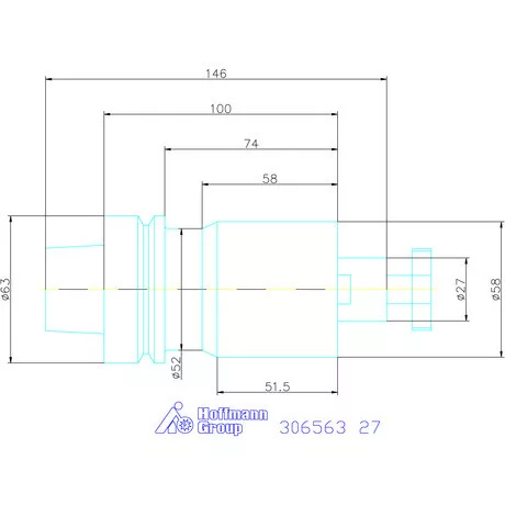 Garant Marófej befogó hűtőcsatorna furattal 27 mm