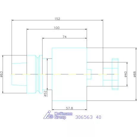 Garant Marófej befogó hűtőcsatorna furattal 40 mm