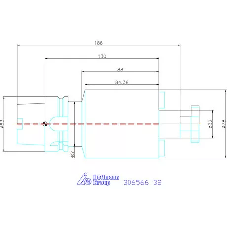 Garant Marófej befogó hűtőcsatorna furattal 32 mm