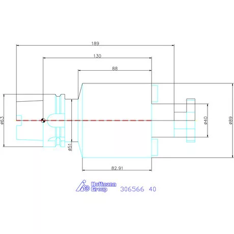 Garant Marófej befogó hűtőcsatorna furattal 40 mm