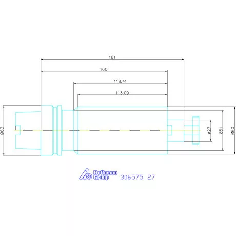 Garant Marófej befogó hűtőcsatorna furattal 27 mm