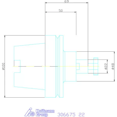 Garant Marófej befogó hűtőcsatorna furattal 22 mm