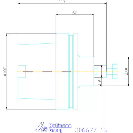 Holex Marófej befogó hűtőcsatorna furattal 16 mm