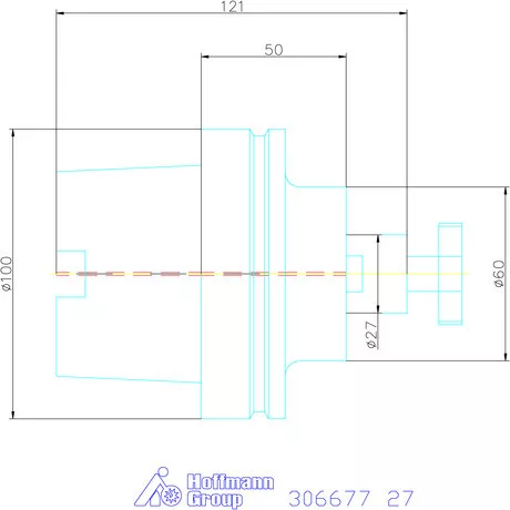 Holex Marófej befogó hűtőcsatorna furattal 27 mm