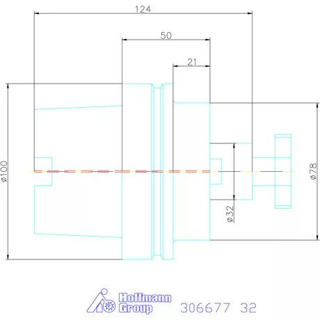 Holex Marófej befogó hűtőcsatorna furattal 32 mm
