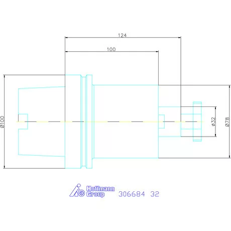 Garant Marófej befogó hűtőcsatorna furattal 32 mm
