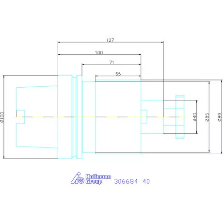 Garant Marófej befogó hűtőcsatorna furattal 40 mm