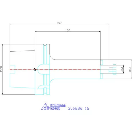 Garant Marófej befogó hűtőcsatorna furattal 16 mm