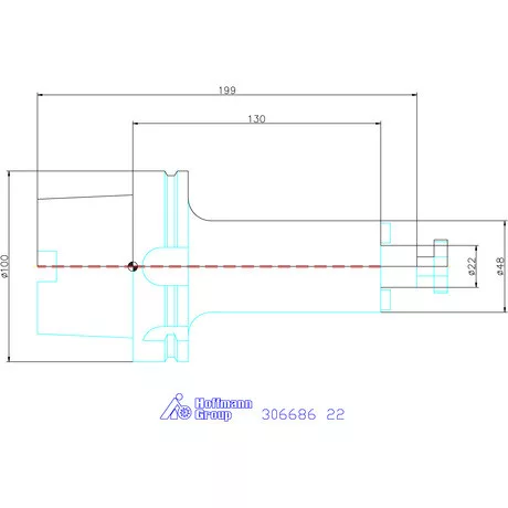 Garant Marófej befogó hűtőcsatorna furattal 22 mm