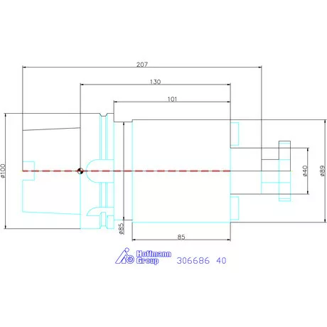 Garant Marófej befogó hűtőcsatorna furattal 40 mm