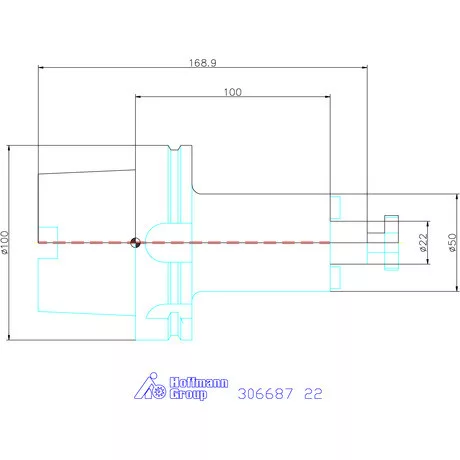 Holex Marófej befogó hűtőcsatorna furattal 22 mm