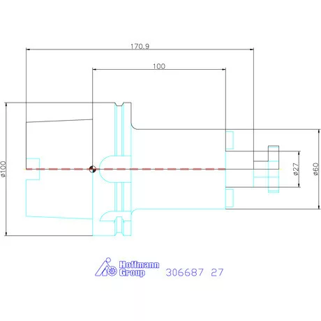 Holex Marófej befogó hűtőcsatorna furattal 27 mm