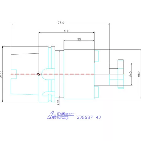 Holex Marófej befogó hűtőcsatorna furattal 40 mm