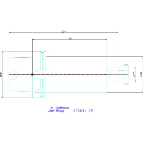 Garant Marófej befogó hűtőcsatorna furattal 32 mm