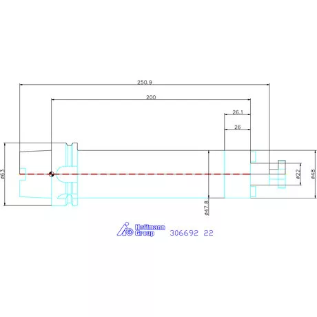 Garant High-Performance marófej befogó rezgéscsillapított, hengeres, hűtőcsatorna furatokkal 22 mm