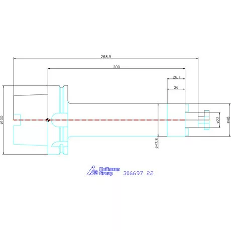 Garant High-Performance marófej befogó rezgéscsillapított, hengeres, hűtőcsatorna furatokkal 22 mm