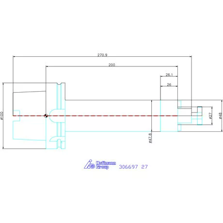 Garant High-Performance marófej befogó rezgéscsillapított, hengeres, hűtőcsatorna furatokkal 27 mm