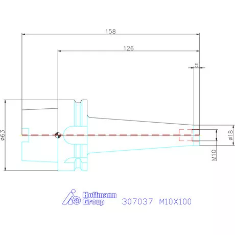Garant Szerszámbefogó becsavarozható maróhoz menettel rezgéscsillapított, kúpos alak M10X100