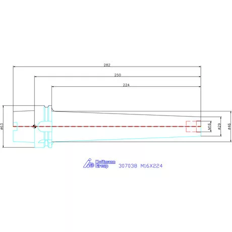 Garant Szerszámbefogó becsavarozható maróhoz menettel rezgéscsillapított, kúpos alak M16X224