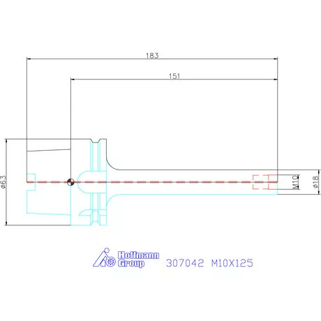 Garant Szerszámbefogó becsavarozható maróhoz menettel Hengeres alakú M10X125
