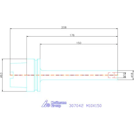 Garant Szerszámbefogó becsavarozható maróhoz menettel Hengeres alakú M10X150