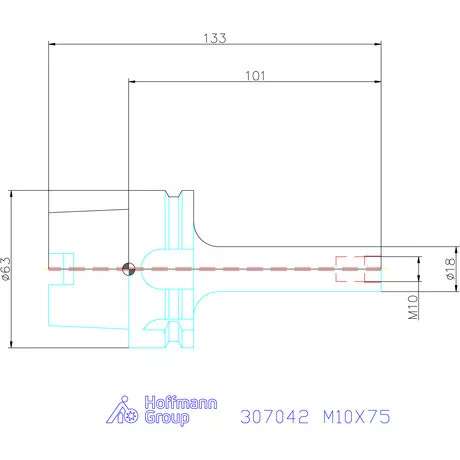 Garant Szerszámbefogó becsavarozható maróhoz menettel Hengeres alakú M10X75
