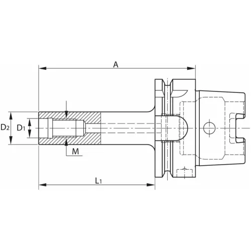 Garant Szerszámbefogó becsavarozható maróhoz menettel Hengeres alakú M12X150