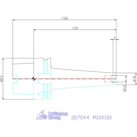 Garant Szerszámbefogó becsavarozható maróhoz menettel Kúpos alak M10X100