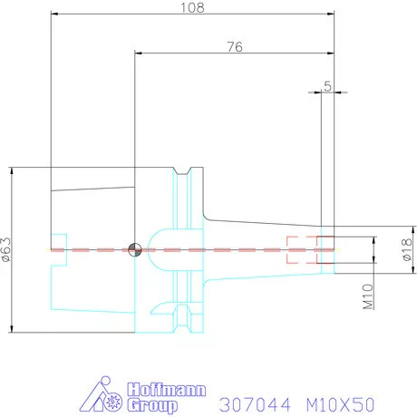 Garant Szerszámbefogó becsavarozható maróhoz menettel Kúpos alak M10X50