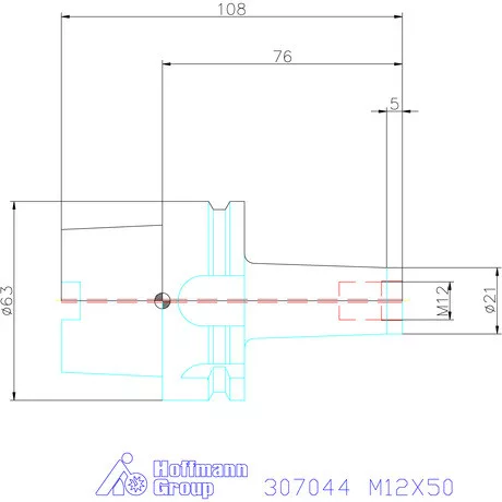 Garant Szerszámbefogó becsavarozható maróhoz menettel Kúpos alak M12X50