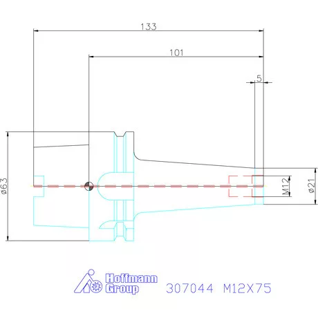 Garant Szerszámbefogó becsavarozható maróhoz menettel Kúpos alak M12X75