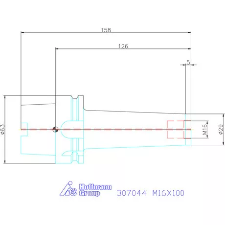Garant Szerszámbefogó becsavarozható maróhoz menettel Kúpos alak M16X100