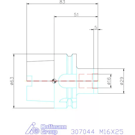 Garant Szerszámbefogó becsavarozható maróhoz menettel Kúpos alak M16X25