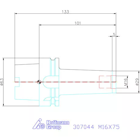 Garant Szerszámbefogó becsavarozható maróhoz menettel Kúpos alak M16X75