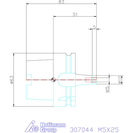 Garant Szerszámbefogó becsavarozható maróhoz menettel Kúpos alak M5X25