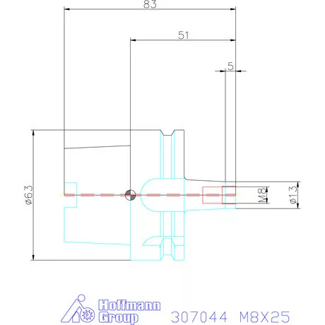 Garant Szerszámbefogó becsavarozható maróhoz menettel Kúpos alak M8X25