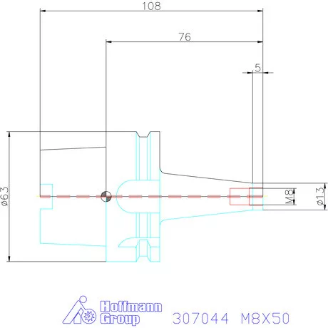 Garant Szerszámbefogó becsavarozható maróhoz menettel Kúpos alak M8X50