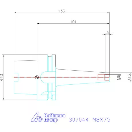 Garant Szerszámbefogó becsavarozható maróhoz menettel Kúpos alak M8X75