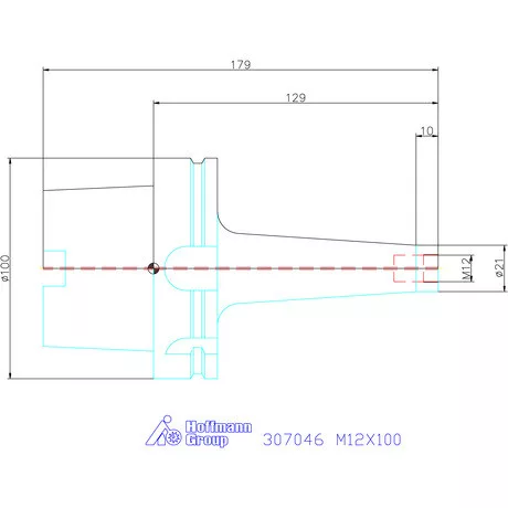 Garant Szerszámbefogó becsavarozható maróhoz menettel Kúpos alak M12X100