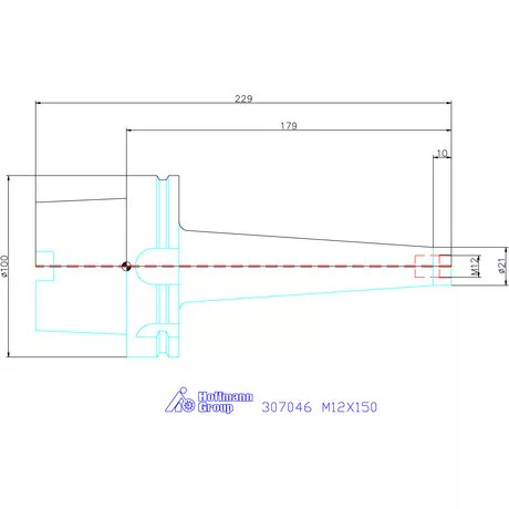 Garant Szerszámbefogó becsavarozható maróhoz menettel Kúpos alak M12X150