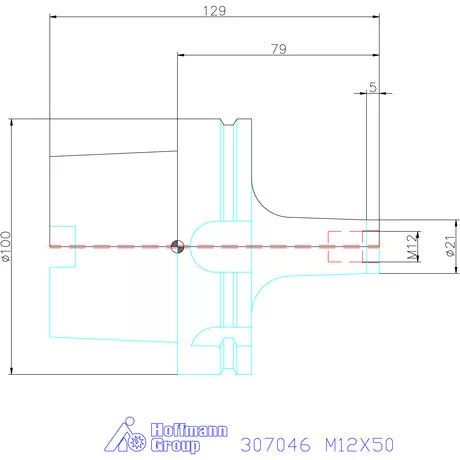 Garant Szerszámbefogó becsavarozható maróhoz menettel Kúpos alak M12X50